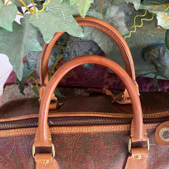Etro Milano VINTAGE Made in Italy paisley purse EUC w/luggage tag, key & lock - Picture 7 of 16